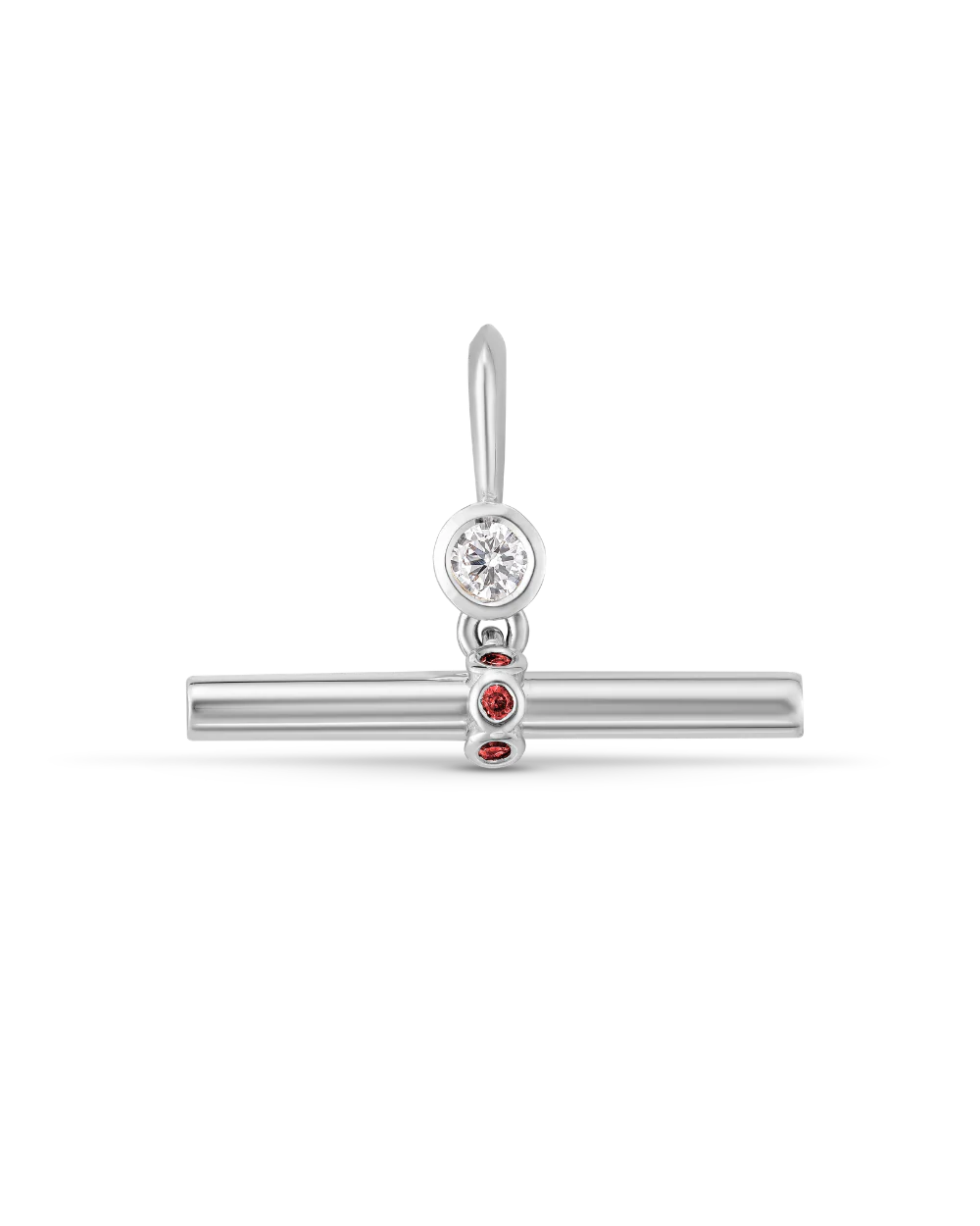 Birthstone T-Bar Pendant - White Gold - Image 19