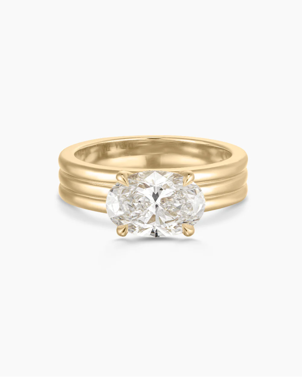 Blair Triple Band East West Oval Engagement Ring