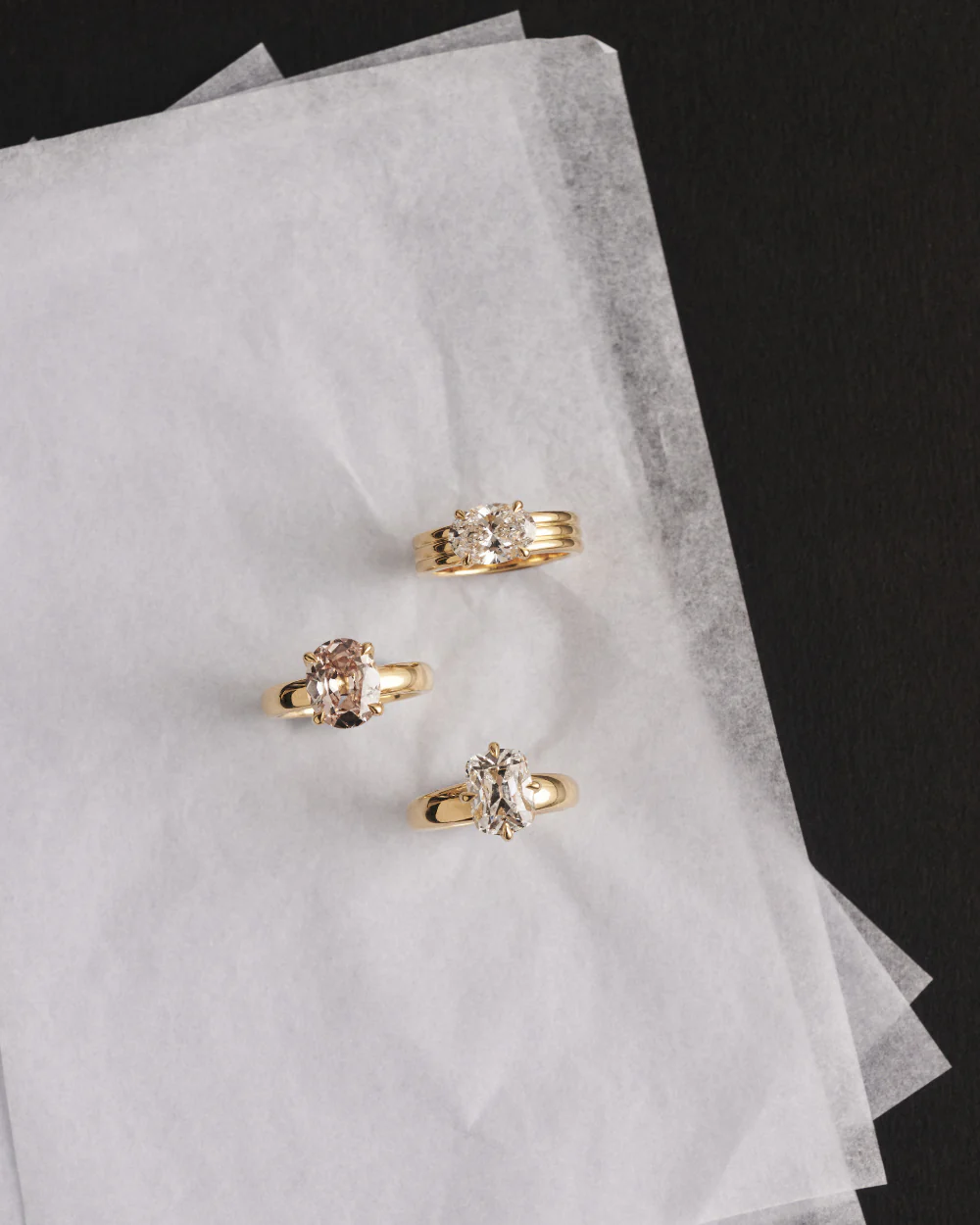 Blair Triple Band East West Oval Engagement Ring - Image 3