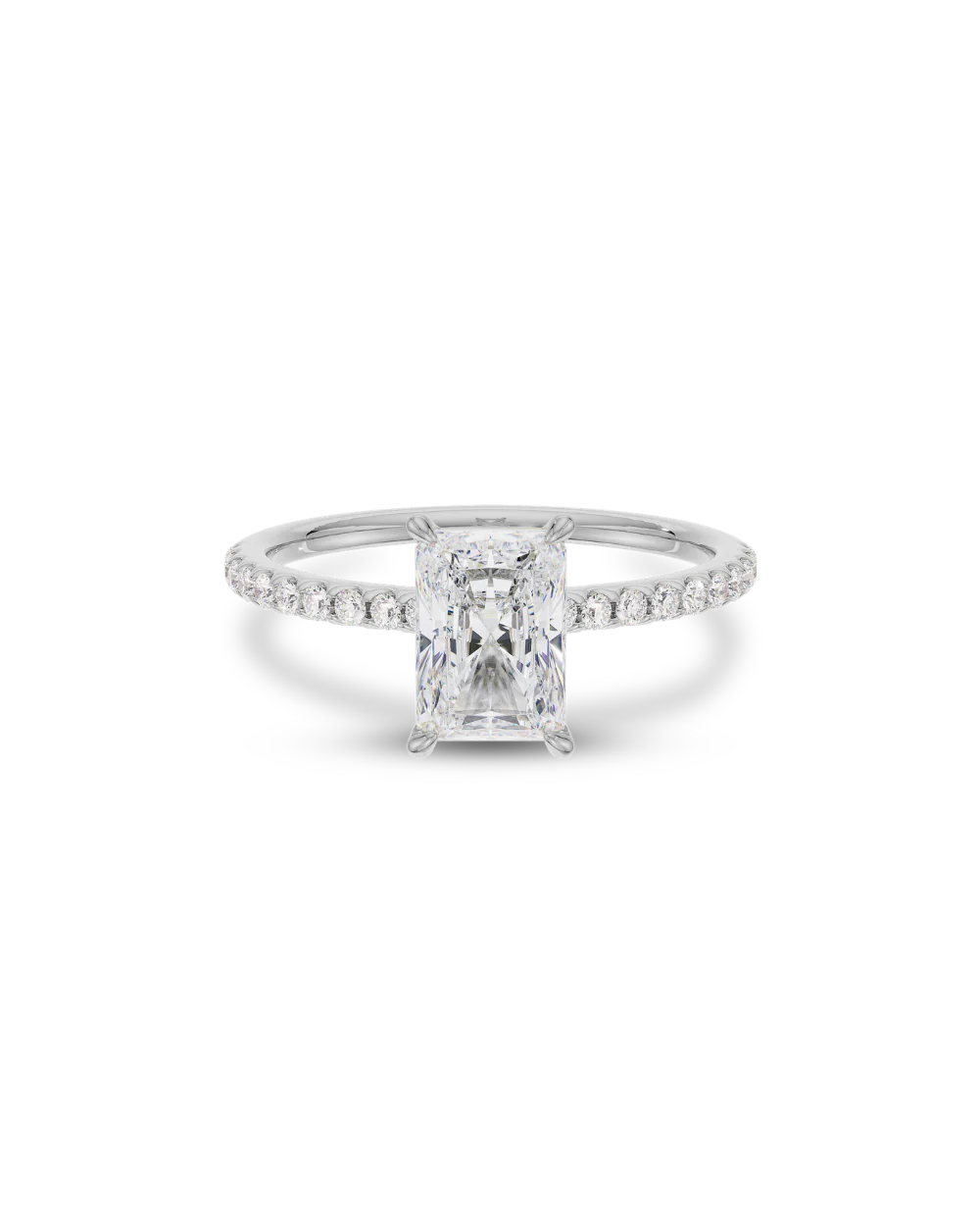 Carrie 2.50ct Radiant Cut Engagement Ring with Diamond Band