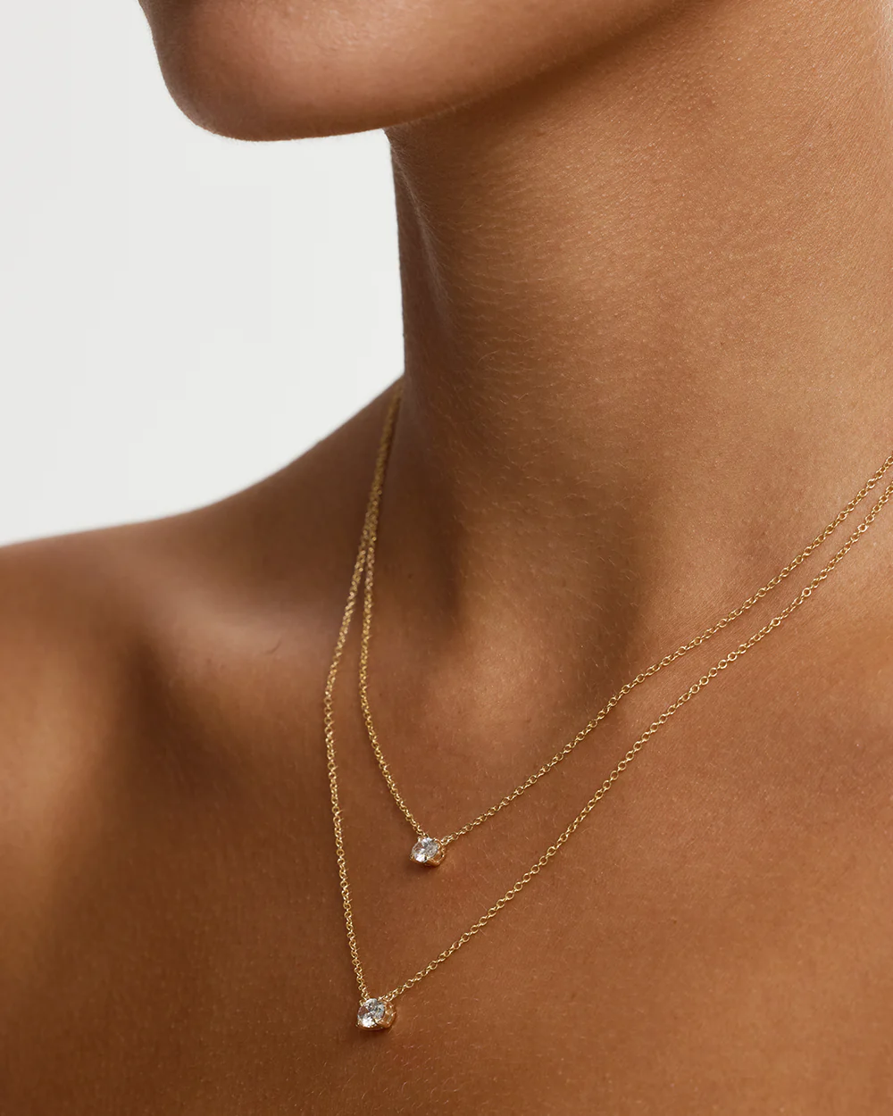East-West Oval Solitaire Diamond Necklace - Image 4