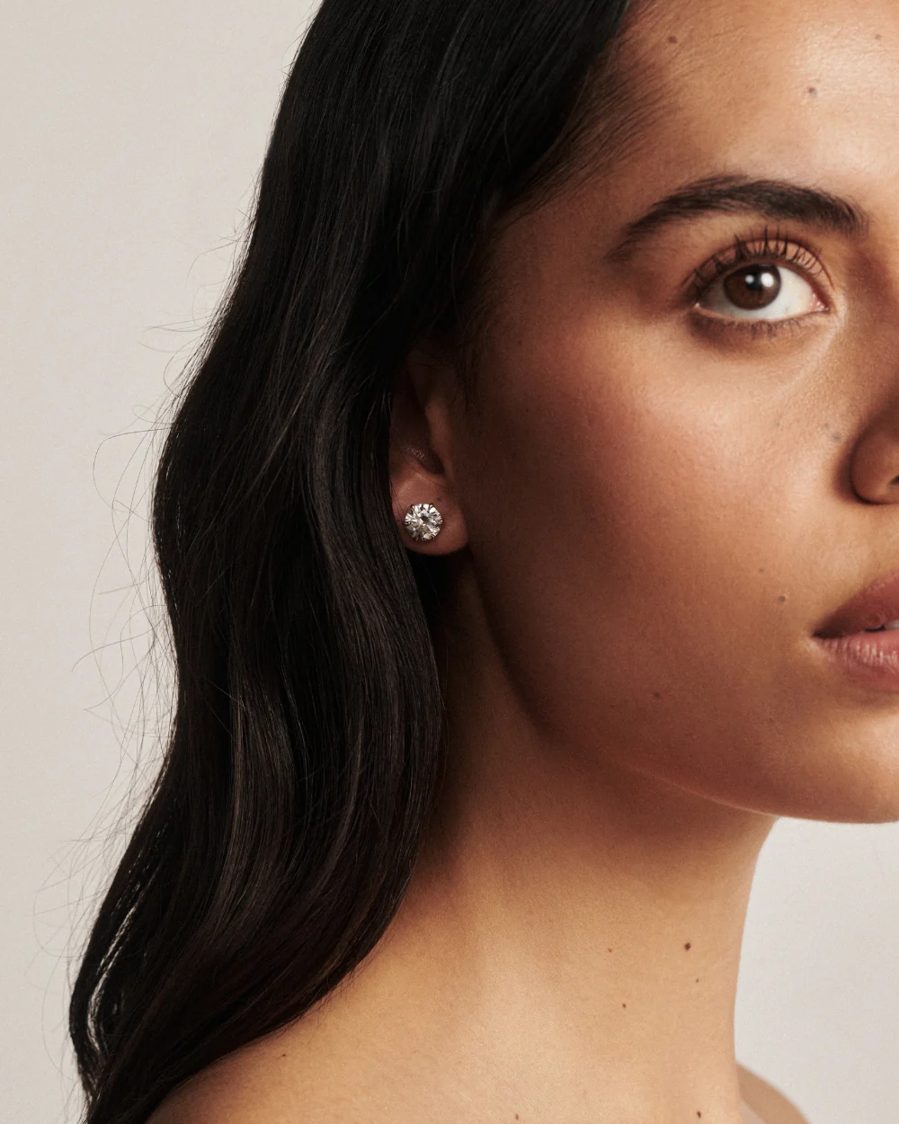 Jessica Round Diamond Studs - Image 2