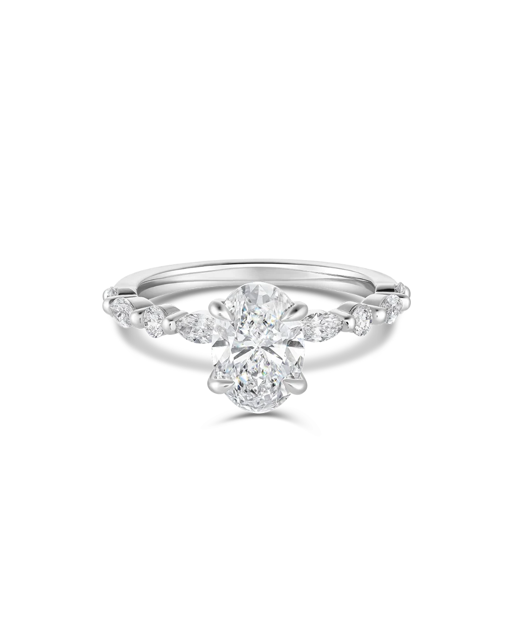Kaylee 1.50ct Oval Diamond Fancy Band Engagement Ring