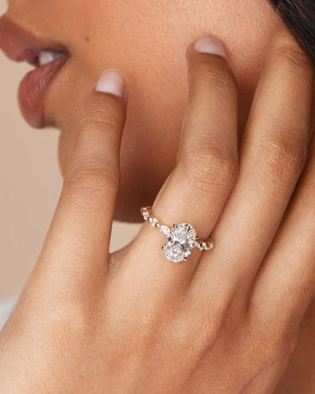Kaylee 1.50ct Oval Diamond Fancy Band Engagement Ring - Image 2
