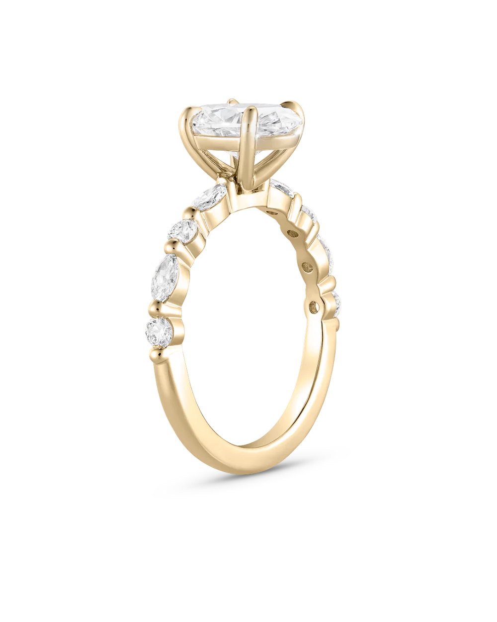 Kaylee 1.51ct Oval Diamond Fancy Band Engagement Ring - Image 7