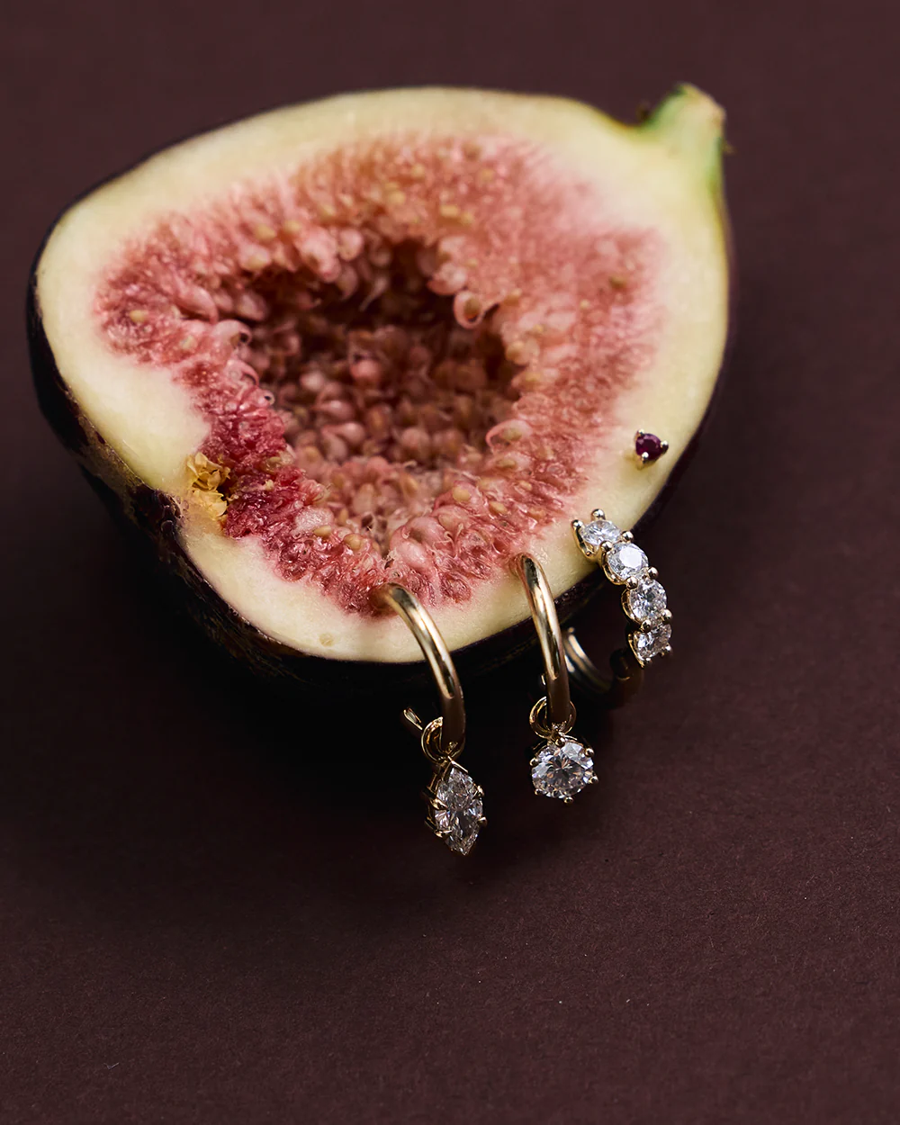 Marquise Diamond Charmed Hoop Earrings - Image 6
