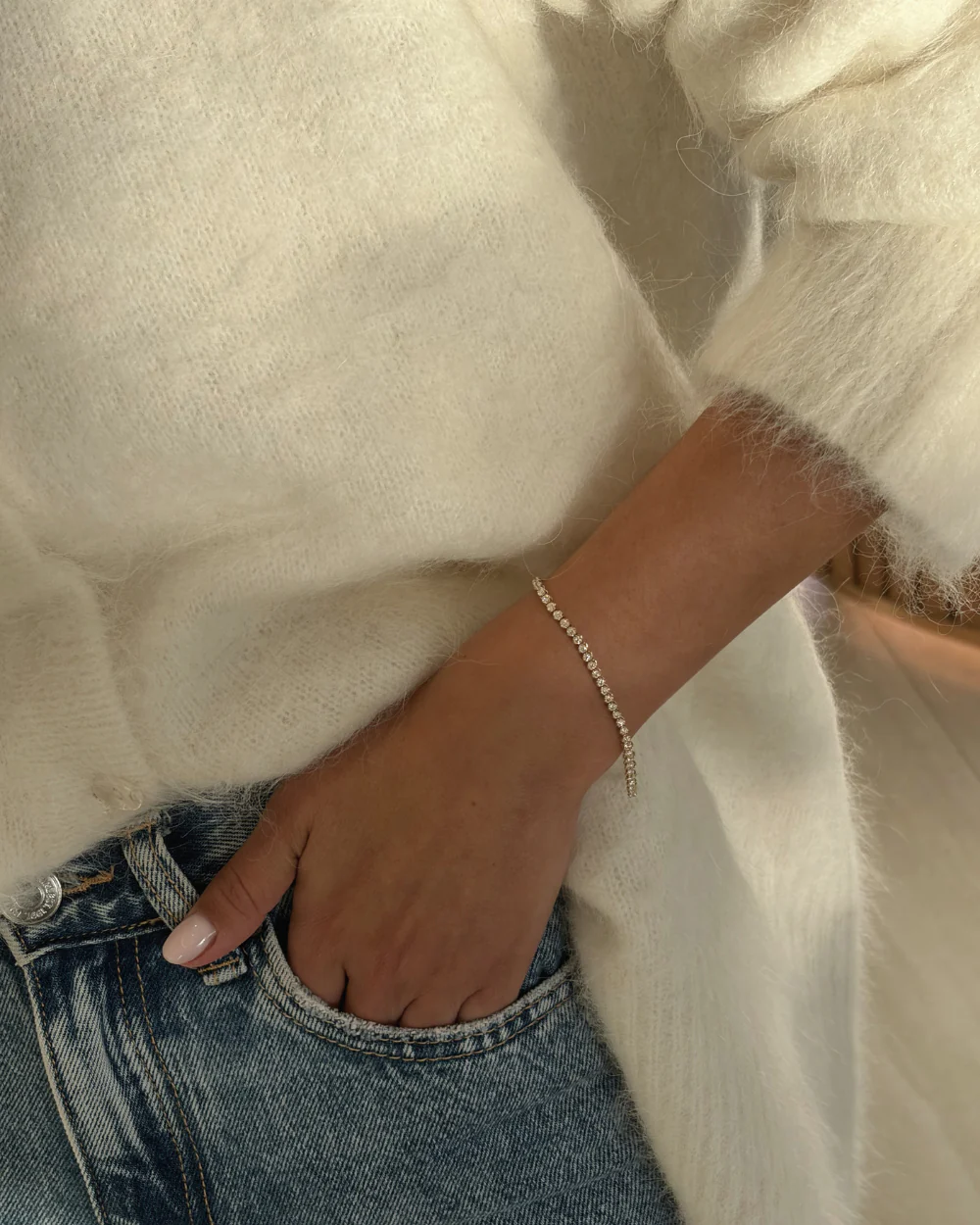 Petite Natural Diamond Tennis Bracelet - Image 7