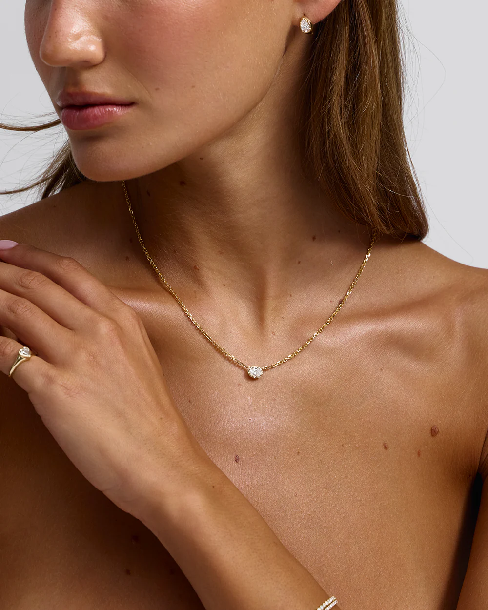 Sloane Oval Diamond Necklace - Image 13