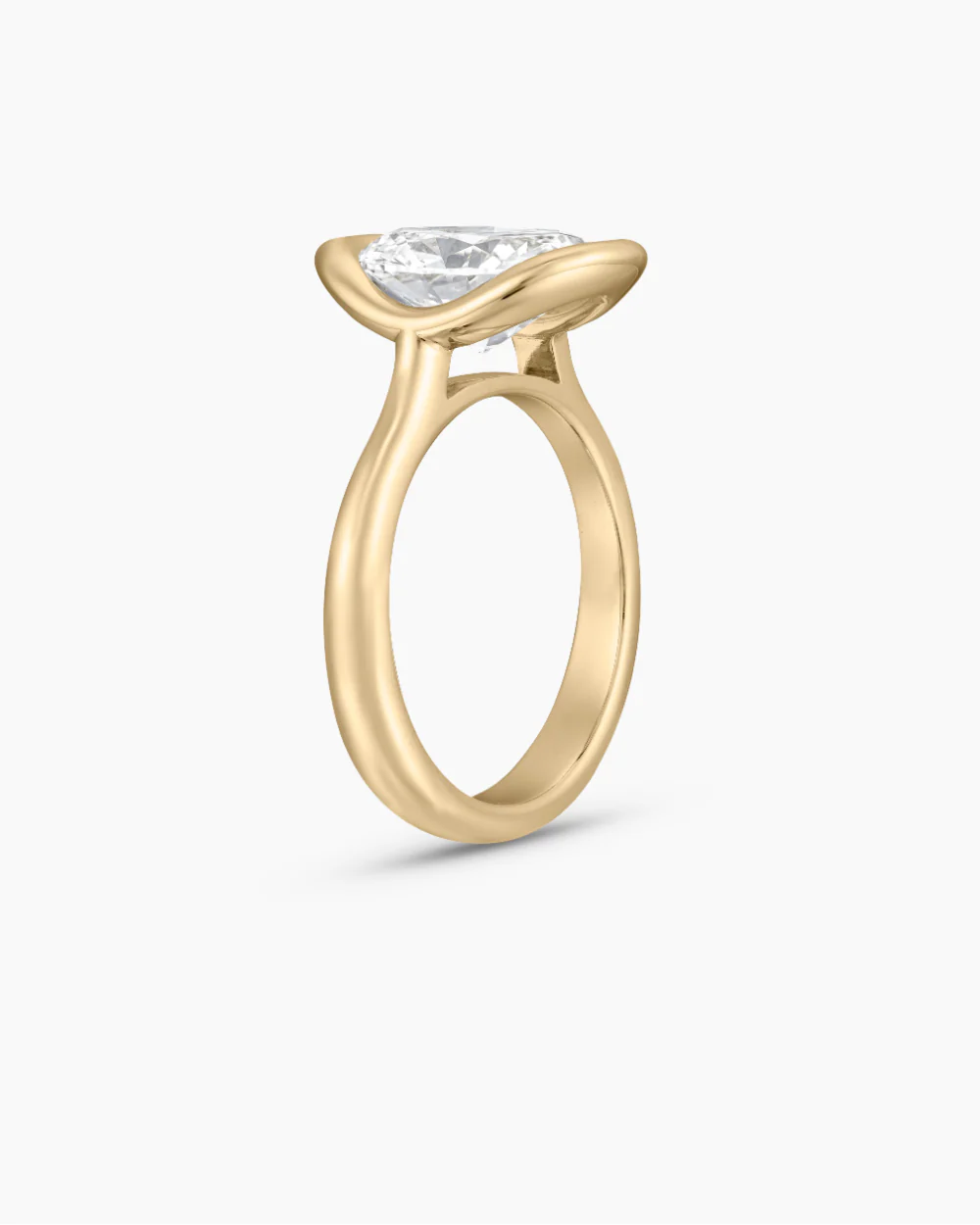 Zoe Oval Bezel Diamond Engagement Ring - Image 6